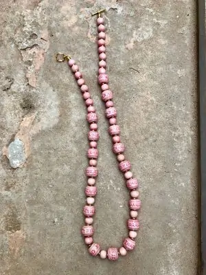 Angkor Fairy Floss Pink Ceramic Necklace