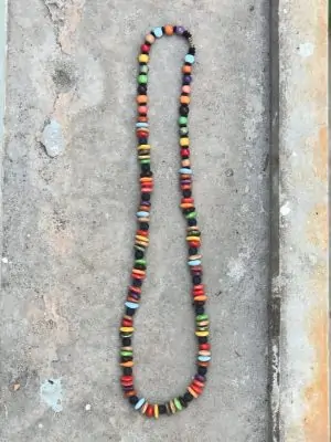 Kali Multi Earth Long Boho Style Ceramic Necklace