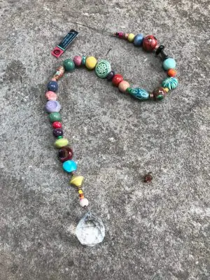 Crystal Ball & Handmade Ceramic Beads
