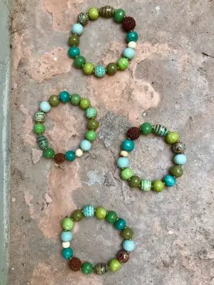 Persia Handmade Ceramic Bracelet Monsoon Green