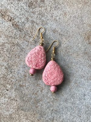 P’Kgar Handmade Ceramic Earrings – Pink