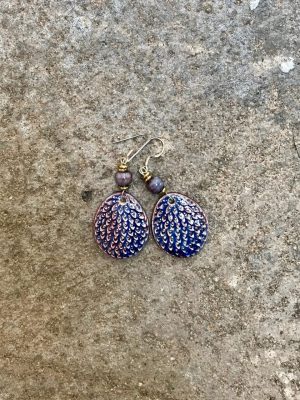 Peacock Handmade Ceramic Bead Earrings – Blues Ablaze