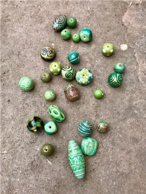 Handmade Ceramic Bead Bundle in Greens