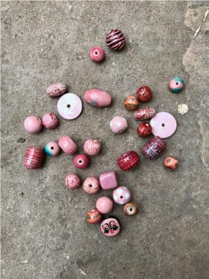 Handmade Ceramic Bead Bundle in Shades of Pink