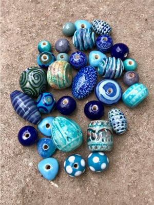 Blue Handmade Ceramic Bead Bundle
