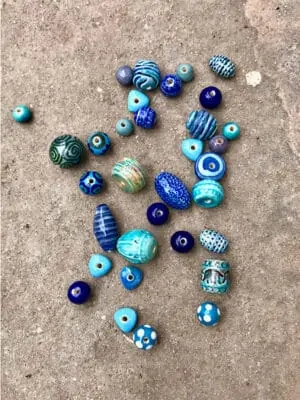 Blue Handmade Ceramic Bead Bundle