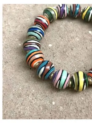 Twiggy Handmade Ceramic Bead Bracelet in Kaleidoscope
