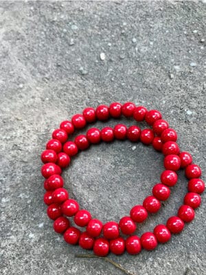 Petite Ceramic Bead Bracelets in Ablaze Red