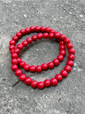 Petite Ceramic Bead Bracelets in Ablaze Red