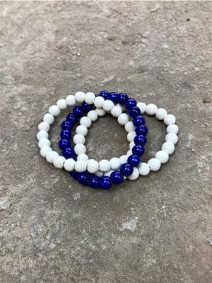 Petite Ceramic Bead Bracelets in Blue & White