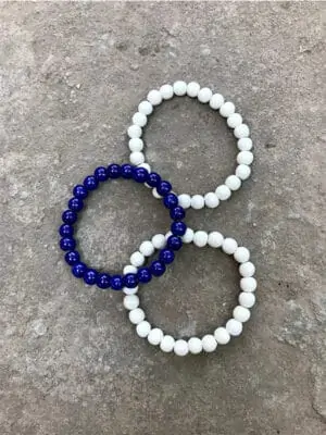 Petite Ceramic Bead Bracelets in Blue & White