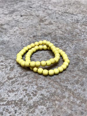 Petite Ceramic Bead Bracelets in Turmeric Yellow