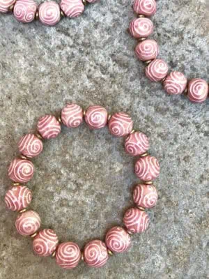 Spiral Ceramic Bead Bracelet in Fairyfloss Pink