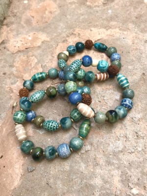 Persia Handmade Ceramic Bead Bracelet in Jade